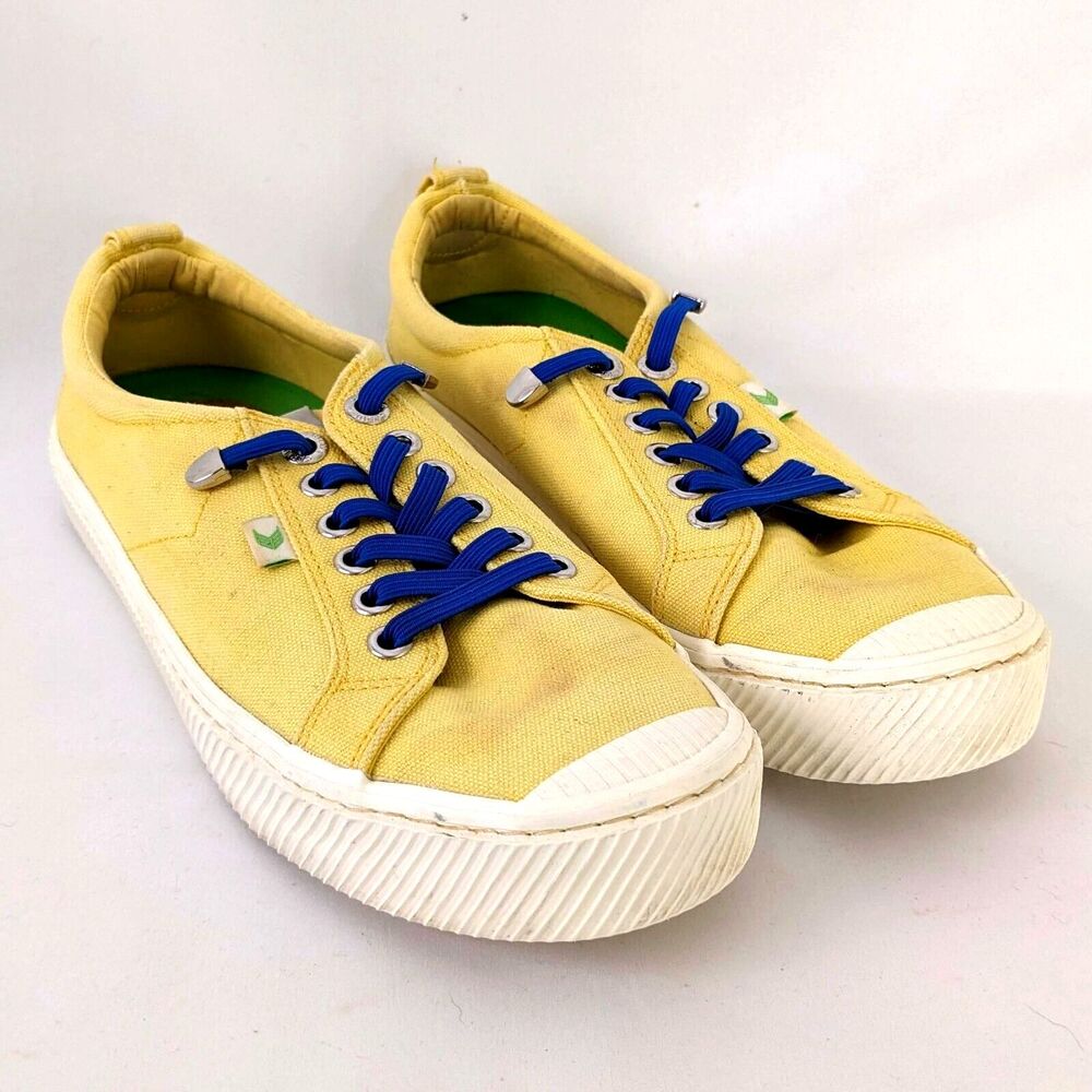 Cariuma Rio Brasil Yellow Canvas Slip-on Sneaker Unisex M 8 / W 9.5  Cap Toe